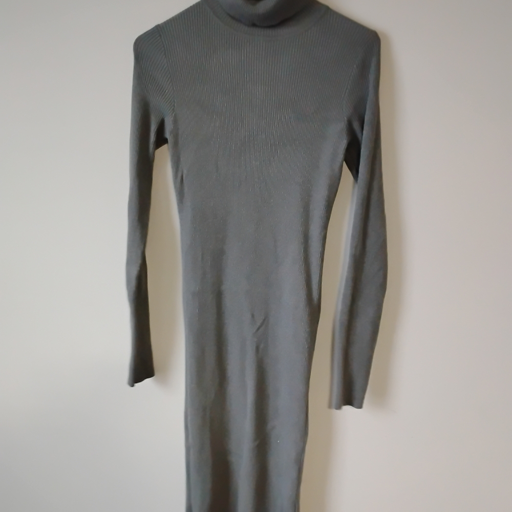 Chic Long Sleeve Gray Dress
